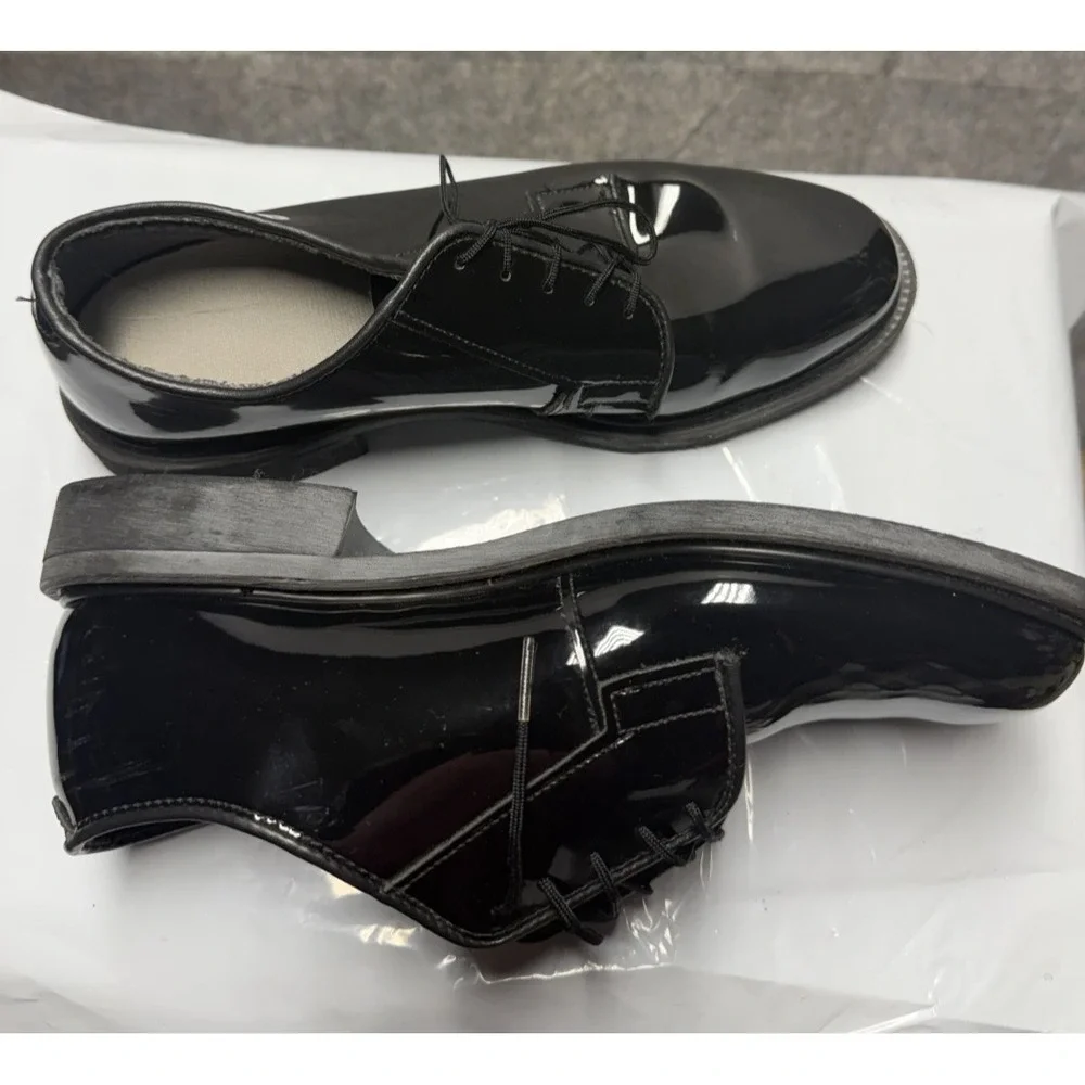 Authentic US Army High‎ Gloss Oxford Shoes Bates or Capps Dress Shoe Size -7.5 E